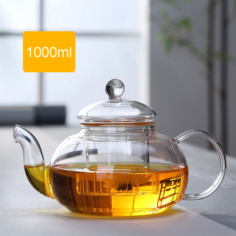 Transparent Borosilicate Glass Teapot 600ml 800ml 1000ml