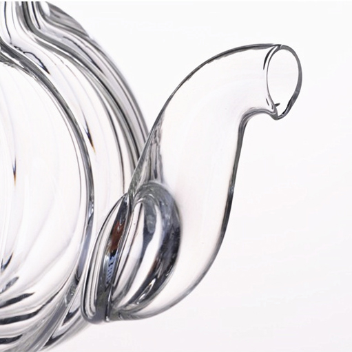 600ml Striped Pumpkin Shape Flower Heat Resistant Glass Teapot