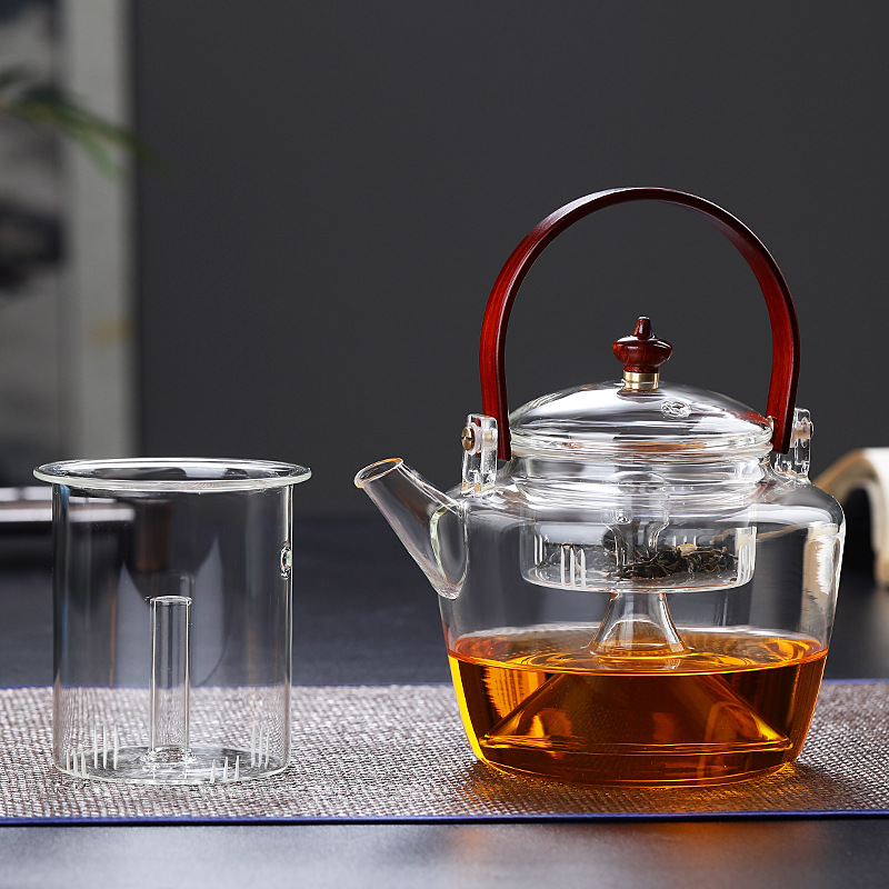 950ml Steam Boiling Dual Purpose Using Bamboo Handle Glass Teapot _800×800_4 950ml Steam Boiling Dual Purpose Using Bamboo Handle Glass Teapot