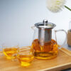 Stainless Steel Infuser Glass Teapot for loose leaf tea