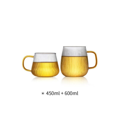 Vertical Stripe High Borosilicate Glass Cup