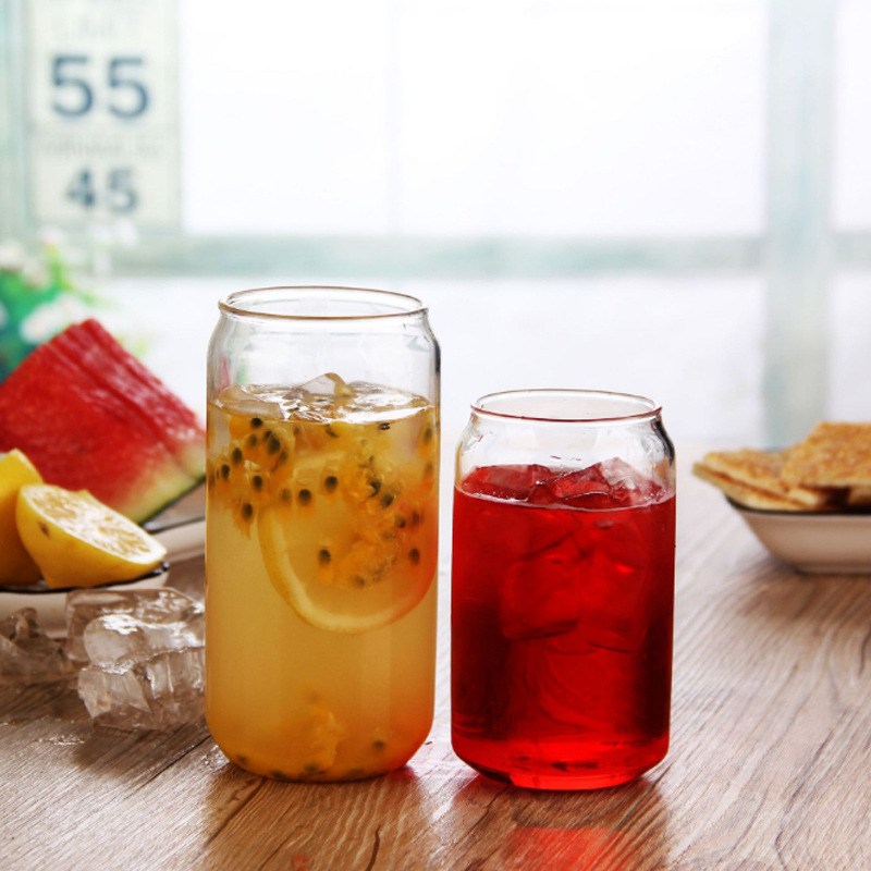 400ml 600ml Can Shape Glass Beverage Cup