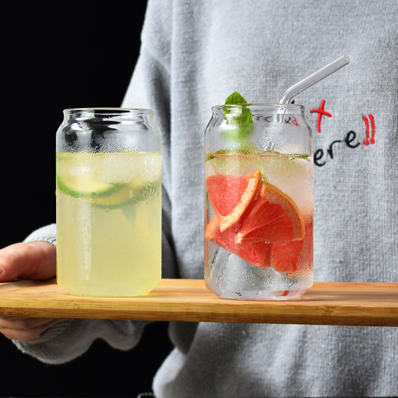 400ml 600ml Can Shape Glass Beverage Cup