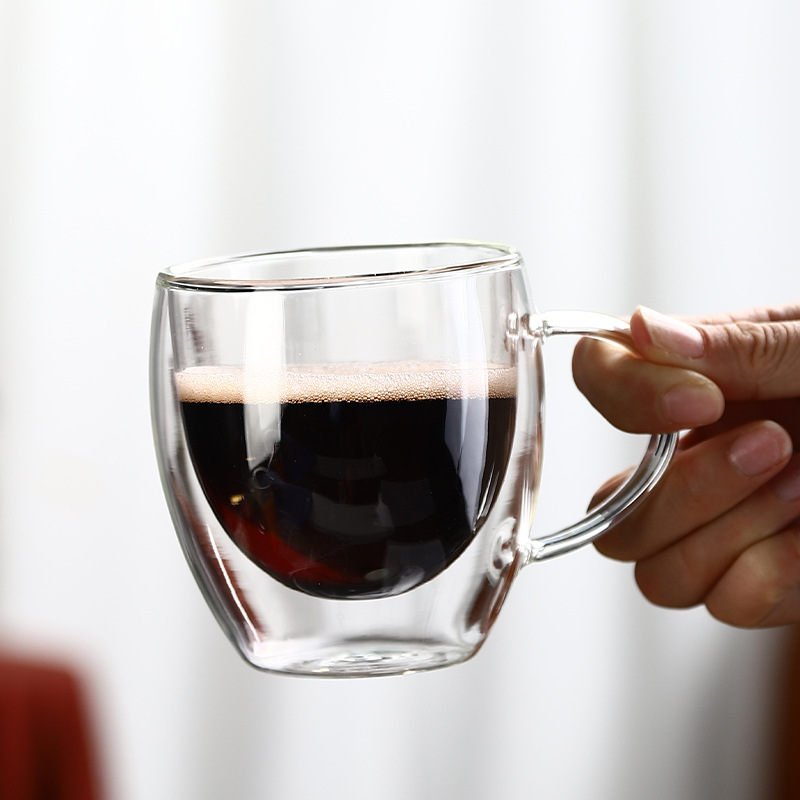 Double Wall Insulated Glass Coffee Mugs