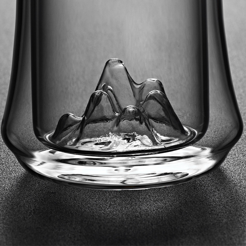 Double Walled Glass Espresso Cups With Mountain Bottom