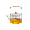 Hammered Pattern Steam Boiling Lifting Beam Glass Teapot