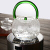 Handblown Stovetop Safe Blooming Glass Tea Pot