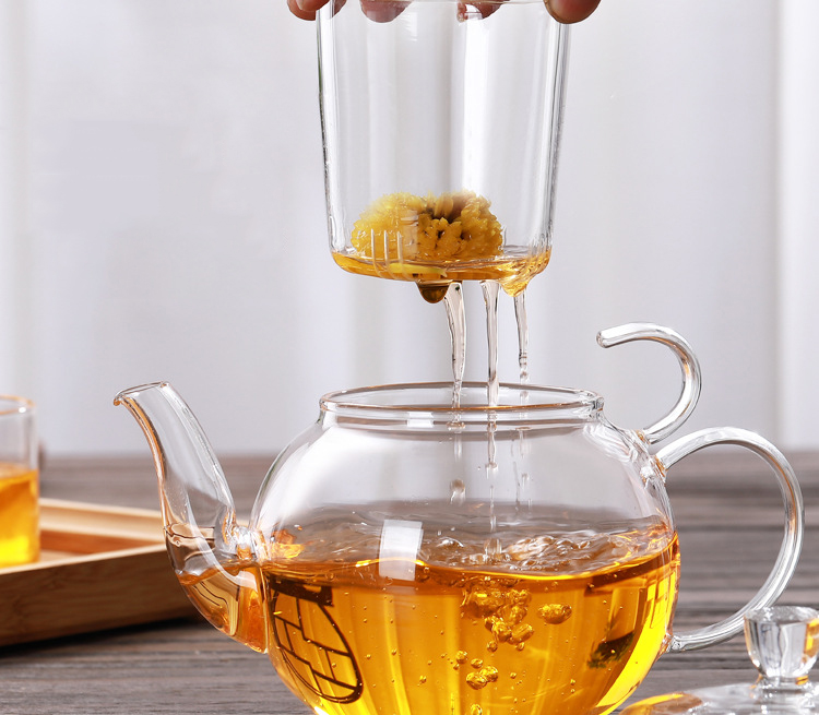 Herbal glass tea pot
