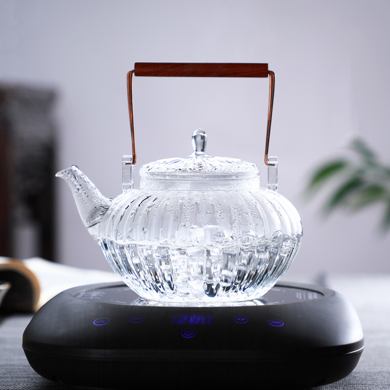 1000ml Retro Glass Teapot with Lifting Beam