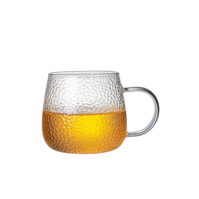 Thickened Hammered Pattern Glass Mug