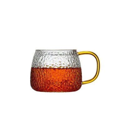 Thickened Hammered Pattern Glass Mug