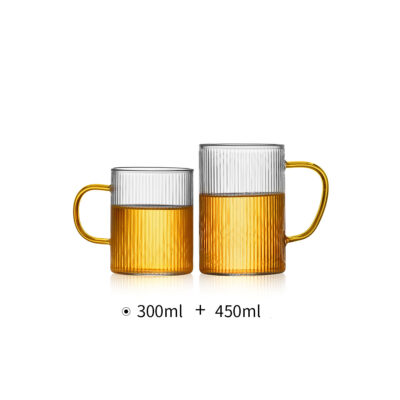 Vertical Stripe High Borosilicate Glass Cup