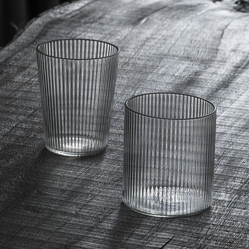 Vertical Stripe High Borosilicate Glass Cup