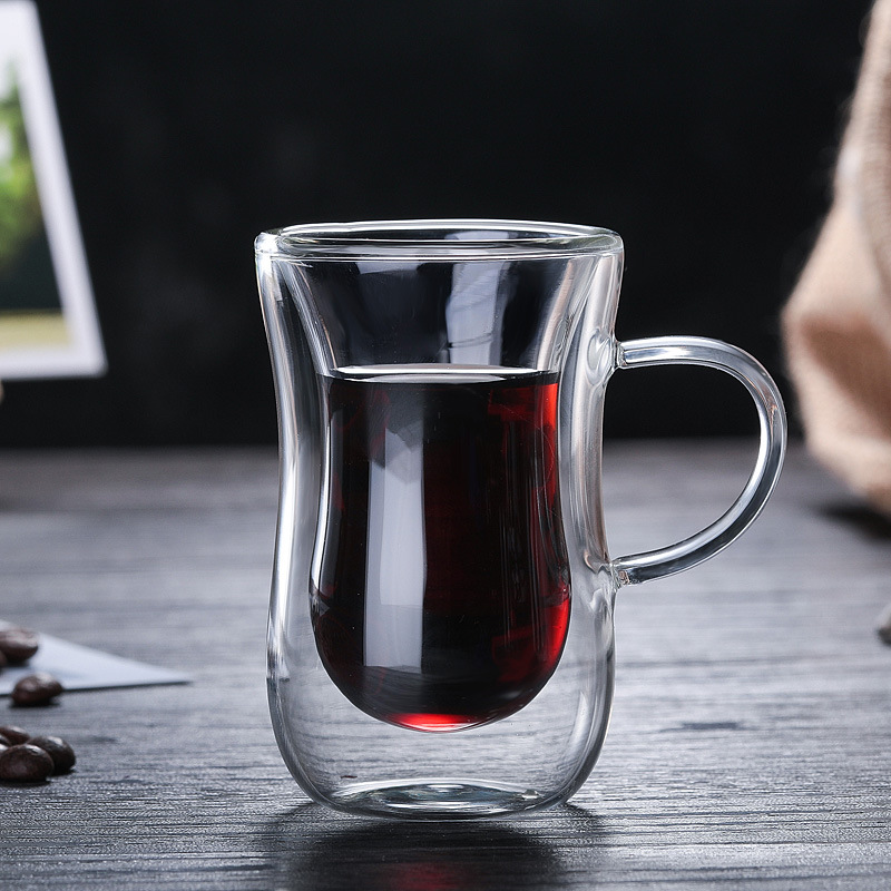 Double Walled Insulated Glass Coffee Mugs With Handle3 Double Walled Insulated Glass Coffee Mugs With Handle