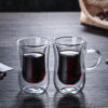 Double Walled Insulated Glass Coffee Mugs With Handle5 Double Walled Insulated Glass Coffee Mugs With Handle