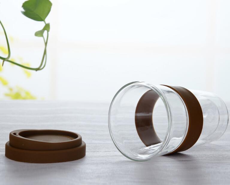 Double Wall Glass Tumbler With Silicone Sleeve