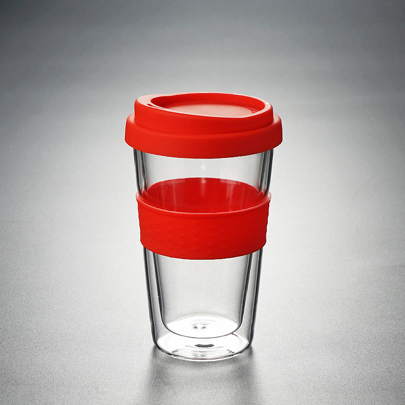 Double Wall Glass Tumbler With Silicone Sleeve