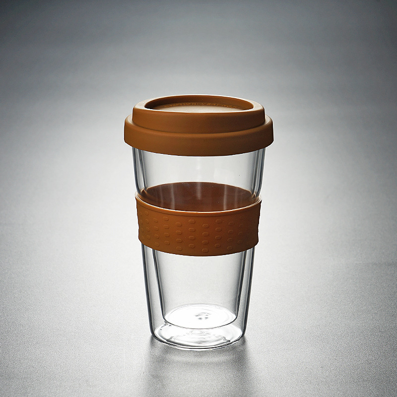 Double Wall Glass Tumbler With Silicone Sleeve
