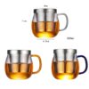 Tea Infuser Glass Mugs with Stainless Steel Strainer