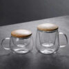 350ml Glass Mug with Infuser and Bamboo Lid