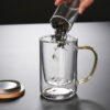 420ml Glass Mug with Infuser and Bamboo Lid