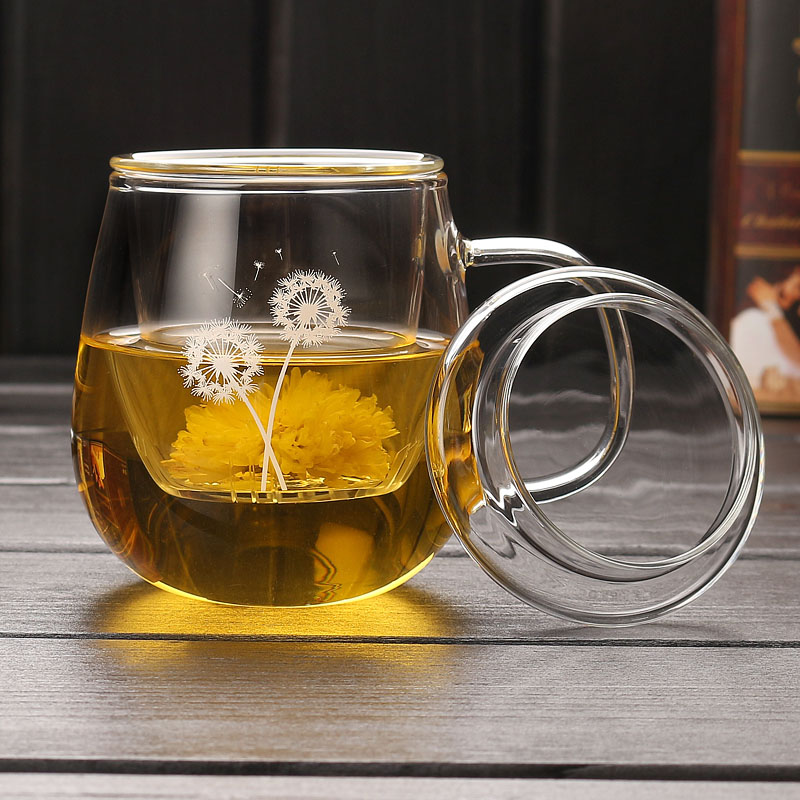 450ml Reusable Borosilicate Infuser Glass Mug