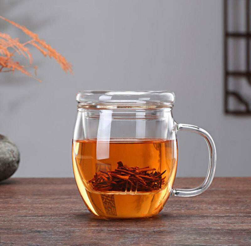 450ml Reusable Borosilicate Infuser Glass Mug
