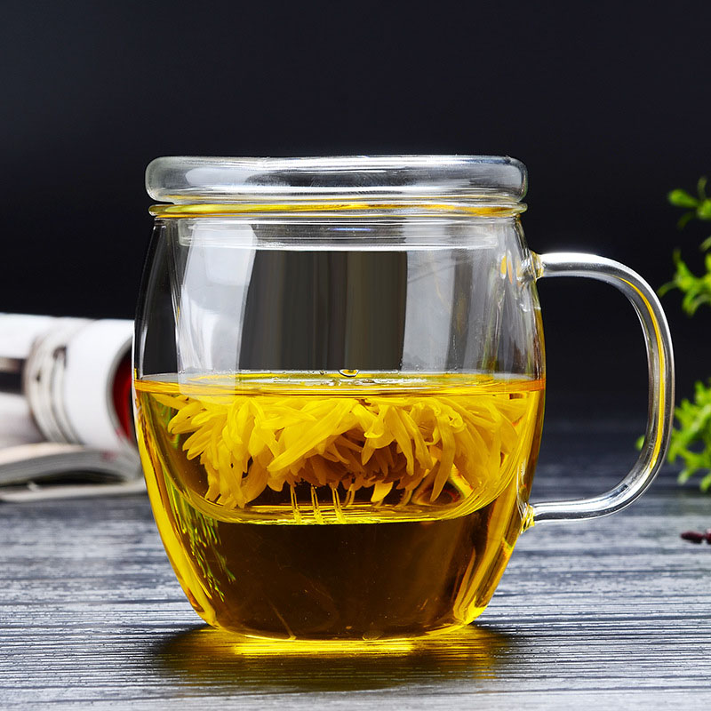 450ml Reusable Borosilicate Infuser Glass Mug