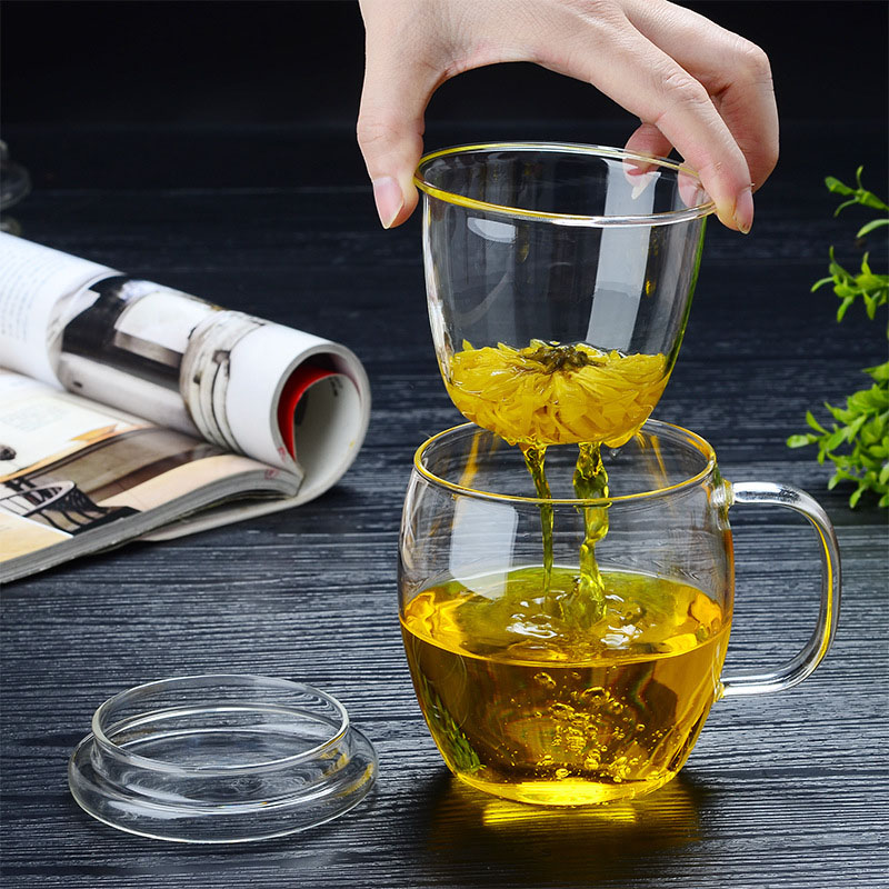 450ml Reusable Borosilicate Infuser Glass Mug