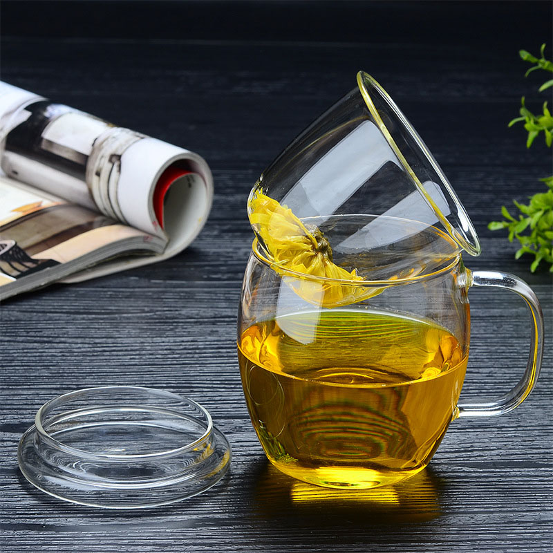 450ml Reusable Borosilicate Infuser Glass Mug