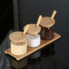 airtight_round_glass_canister_jar_800x800_3 300ml Set of 3 Airtight Round Glass Canister Jar With Bamboo Lid And Spoon