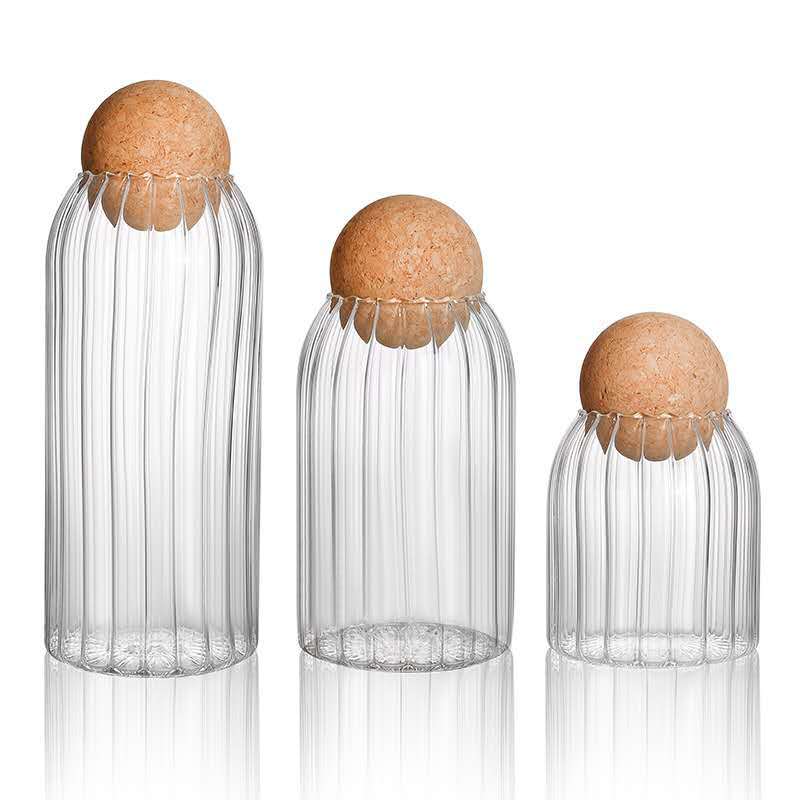 round cork lid borosilicate glass