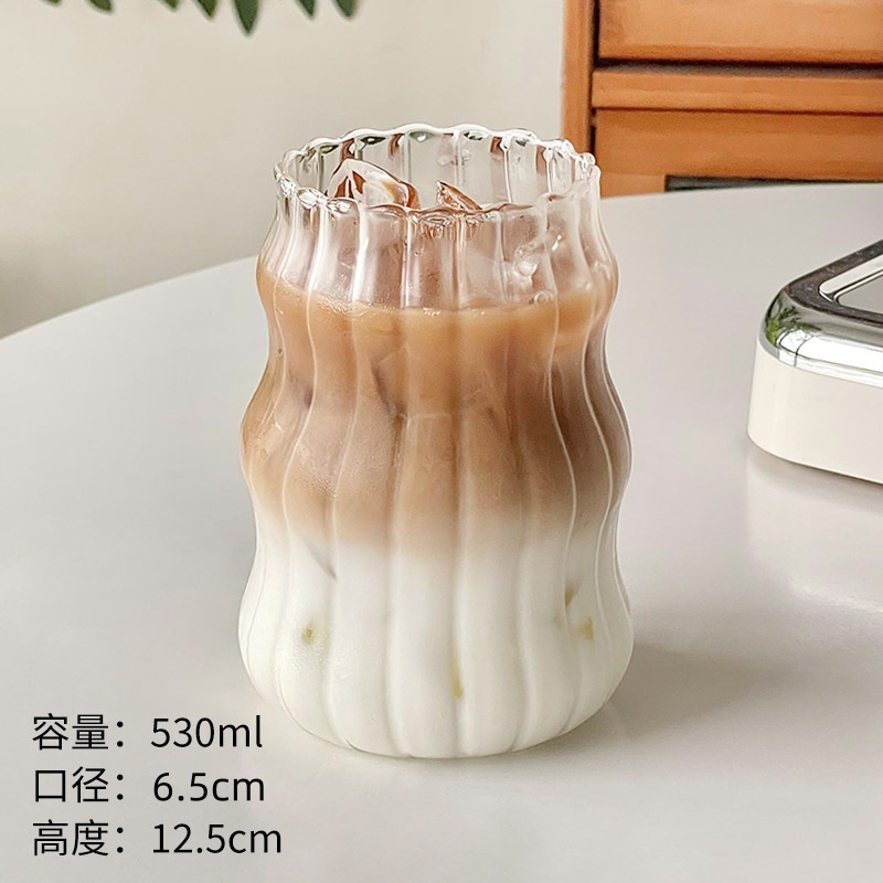 Ripple Chubby Borosilicate Glass Cup